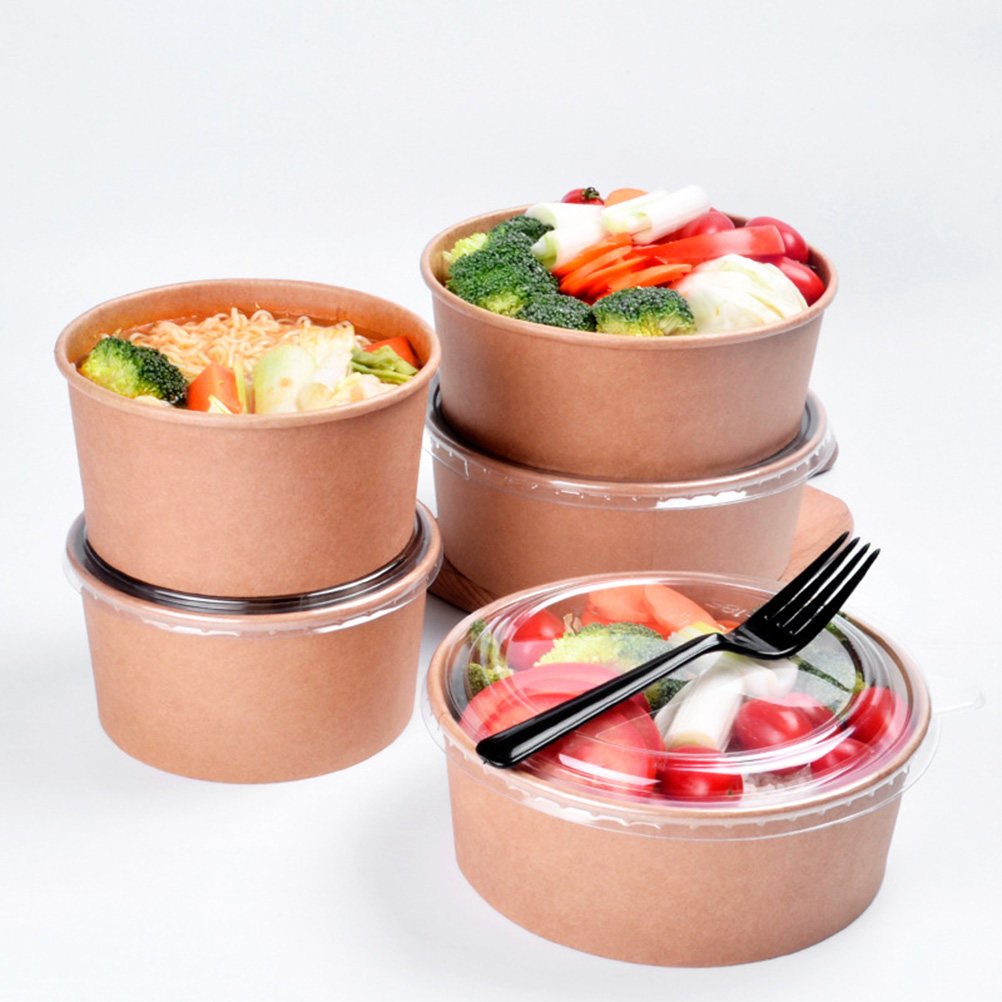 Meal Prep Usa - 20Pcs Kraft Paper Bowls Leakproof Disposable