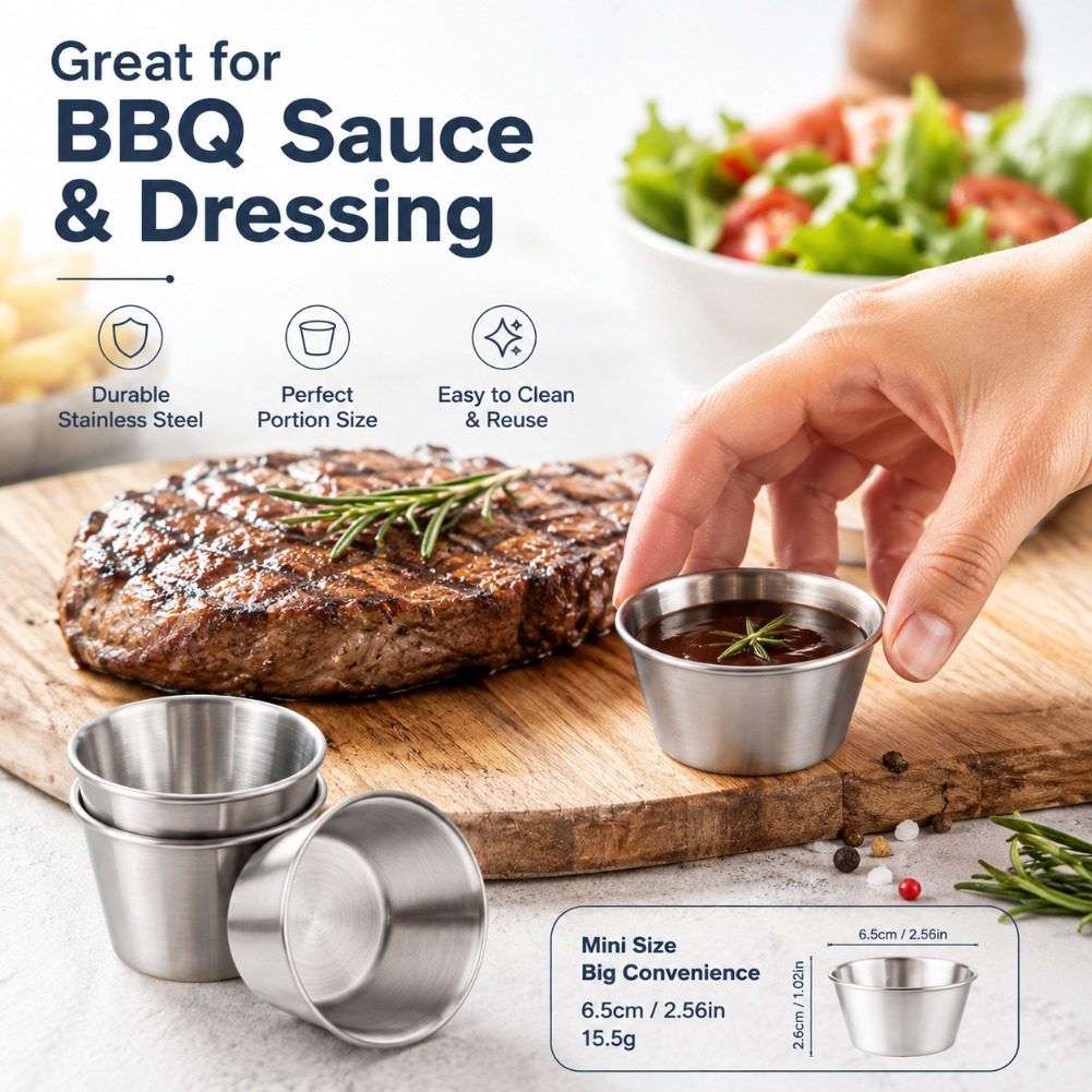 Mini Stainless Steel Sauce Cup - Sauce Dipping Cup review and price