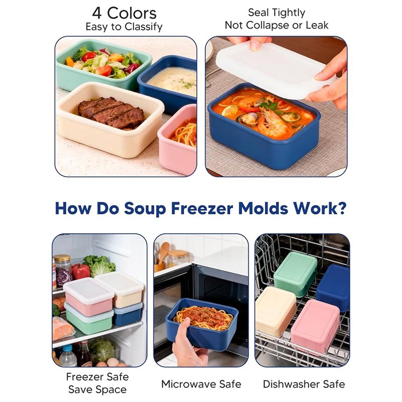 AB33-4-Pack Silicone Freezer M - Meal Prep Soup review and price