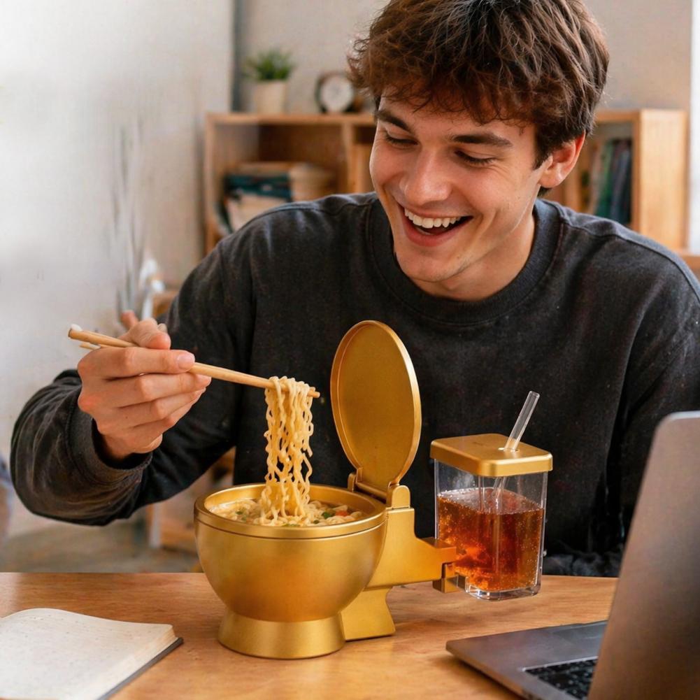 Toilet Shaped Ramen Bowl Set,  - Meal Prep Soup review and price