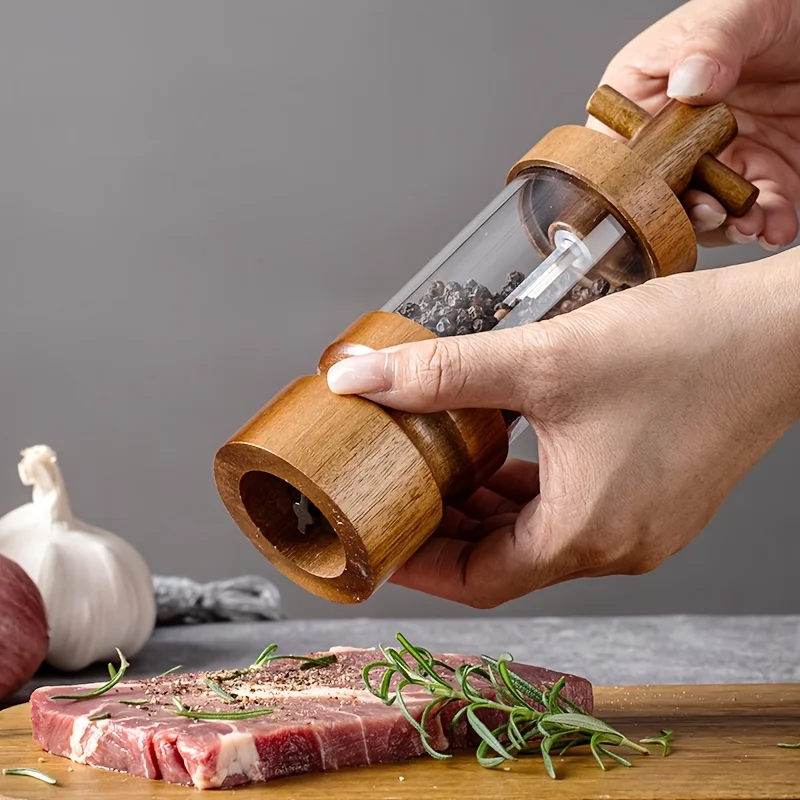 Acacia Wood Manual Black Peppe - Herb Keeper Bottle review and price