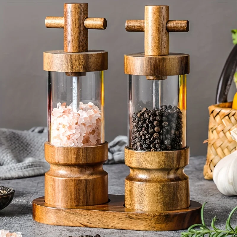 Acacia Wood Manual Black Peppe - Herb Keeper Bottle review and price