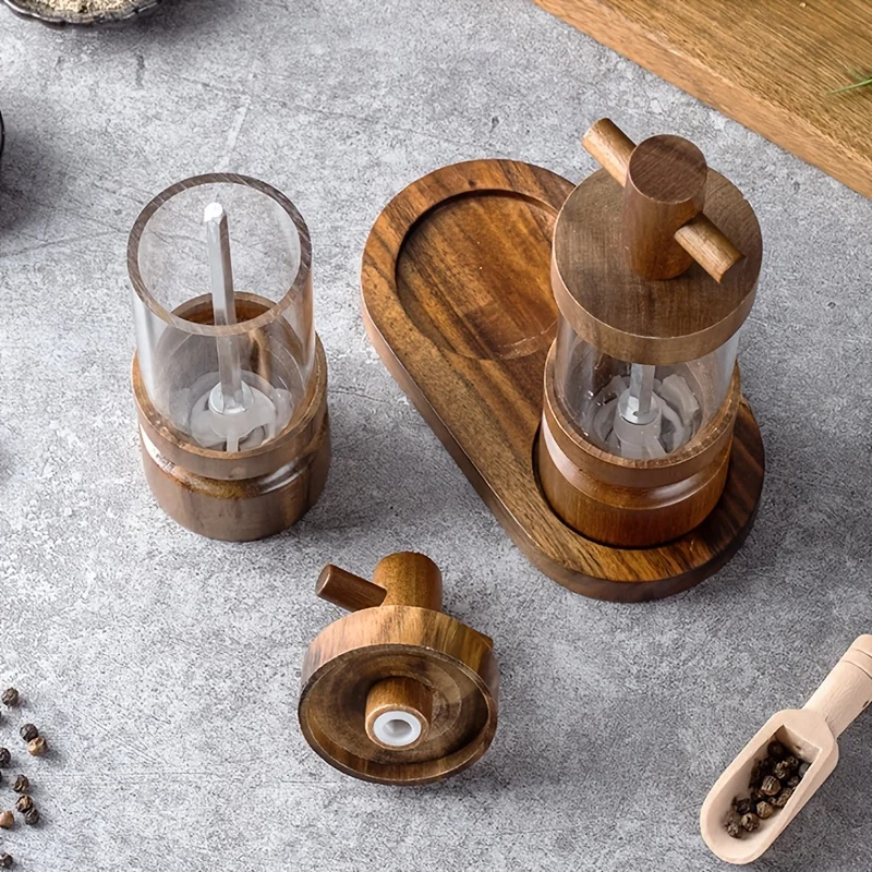 Acacia Wood Manual Black Peppe - Herb Keeper Bottle review and price